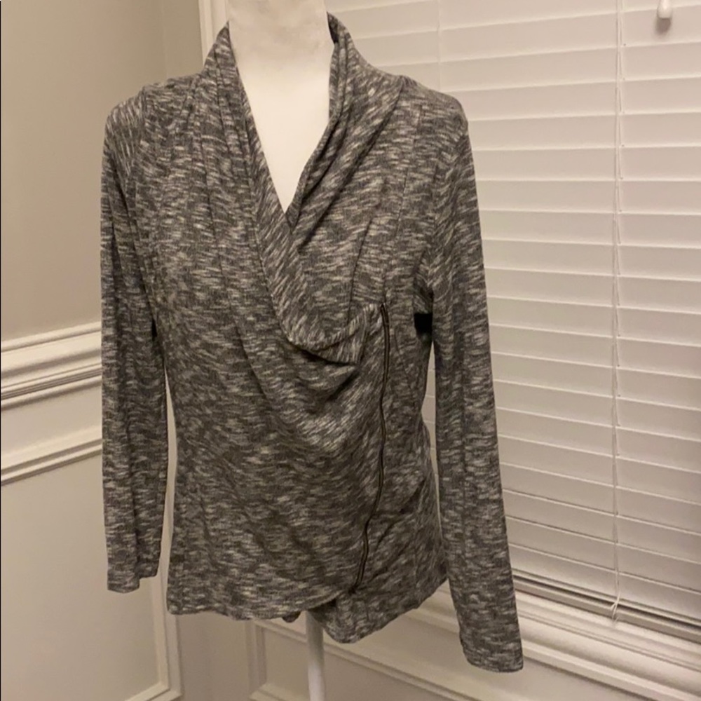 Evereve Le Lis Cozy Gray Sweatshirt Jacket Sz S